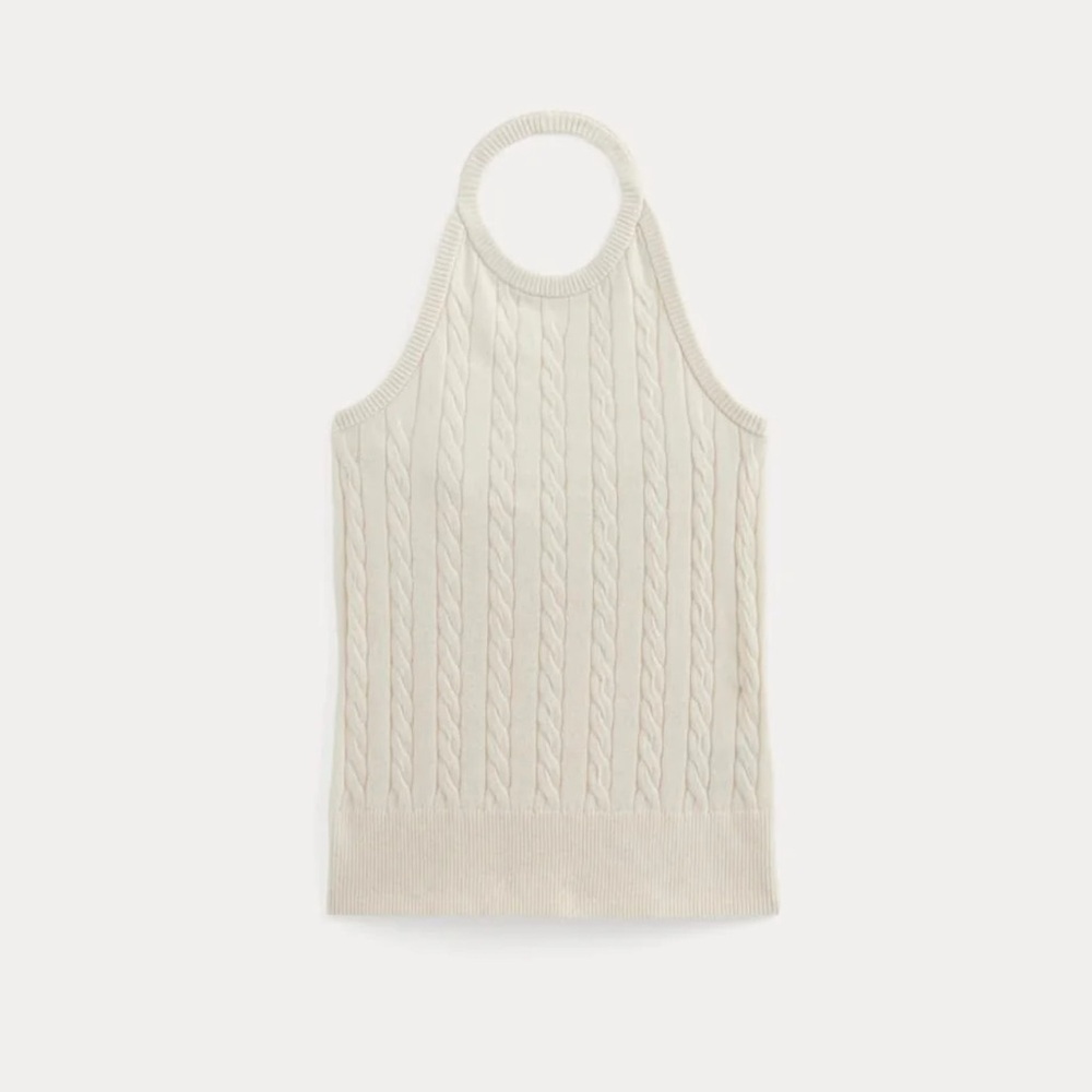 Everlane Cream Cable Knit Halter Sweater